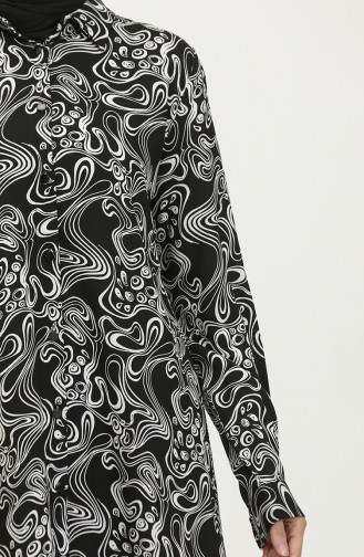 Tunique Chemise à Motifs Grande Taille 2022F-04 Noir 2022F-04