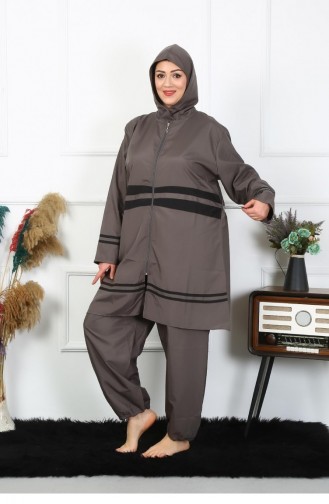 Akbeniz Grote Maten Hijab-badpak 7Xl-8Xl-9Xl-10Xl Gerookt 55010 4559