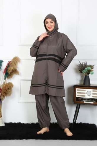 Akbeniz Plus Size Hijab Swimsuit 7Xl-8Xl-9Xl-10Xl Smoked 55010 4559