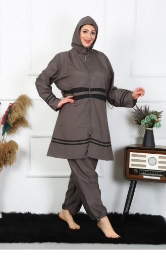Akbeniz Grote Maten Hijab-badpak 7Xl-8Xl-9Xl-10Xl Gerookt 55010 4559