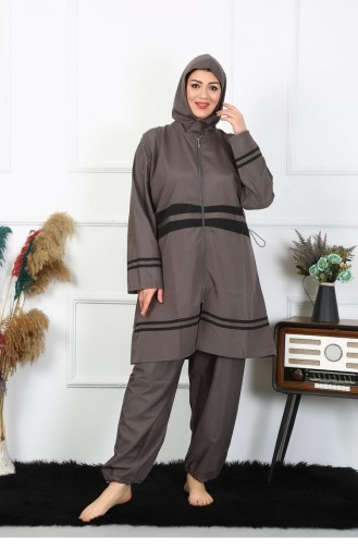 Akbeniz Grote Maten Hijab-badpak 7Xl-8Xl-9Xl-10Xl Gerookt 55010 4559