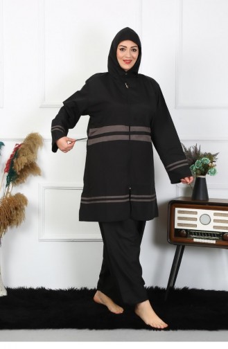 Akbeniz Grote Maat Hijab-badpak 7Xl-8Xl-9Xl-10Xl Zwart 55010 4562