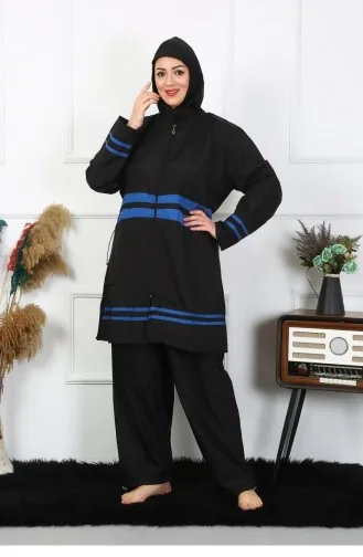 Akbeniz Maillot De Bain Hijab Grande Taille 7Xl-8Xl-9Xl-10Xl Noir 55011 4563