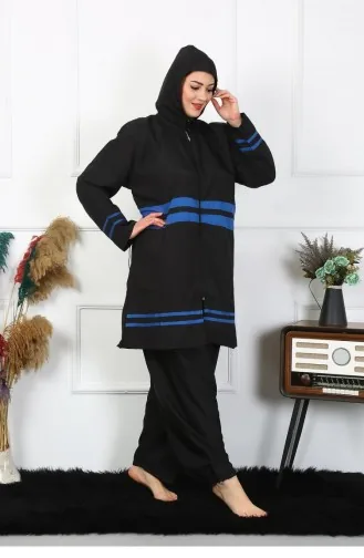 Akbeniz Maillot De Bain Hijab Grande Taille 7Xl-8Xl-9Xl-10Xl Noir 55011 4563