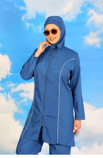 Akbeniz Indigo-badpak Met Volledige Hijab Voor Dames 31060 4565