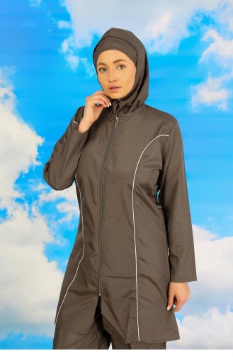 Akbeniz Damen-Badeanzug Mit Vollem Hijab Geräuchert 31060 4566