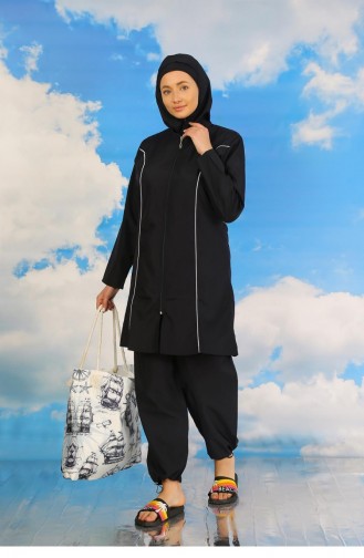 Akbeniz Women`s Full Hijab Navy Blue Swimsuit 31060 4568