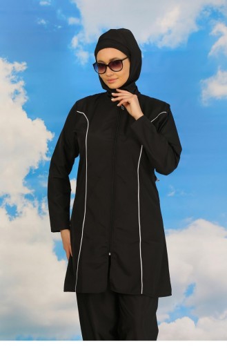 Akbeniz Maillot De Bain Noir Hijab Complet Pour Femme 31060 4569