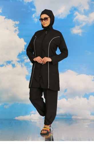 Akbeniz Maillot De Bain Noir Hijab Complet Pour Femme 31060 4569