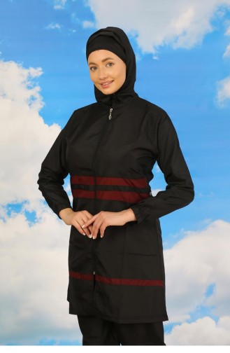 Akbeniz Damen Full Hijab Badeanzug Schwarz 31061 4574