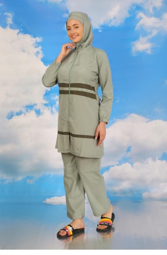 Akbeniz Damen Full Hijab Badeanzug Wassergrün 31061 4575