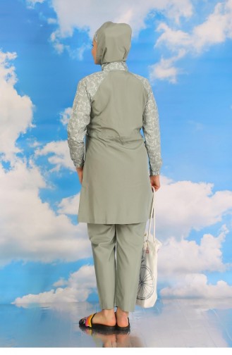 Akbeniz Volledig Hijab-badpak Voor Dames Met Patroon En Broek Watergroen 31072 4589