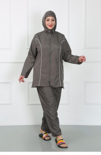 Akbeniz Plus Size Hijab Großer Badeanzug Geräuchert 44010 4624