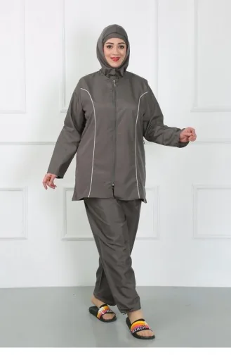 Akbeniz Plus Size Hijab Großer Badeanzug Geräuchert 44010 4624
