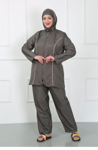 Akbeniz Plus Size Hijab Großer Badeanzug Geräuchert 44010 4624