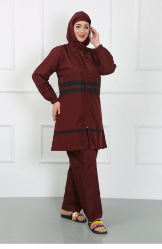 Akbeniz Plus Size Hijab-badpak Claret Red 44020 4626