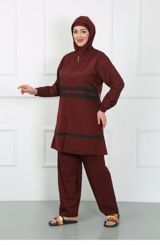 Akbeniz Plus Size Hijab-badpak Claret Red 44020 4626