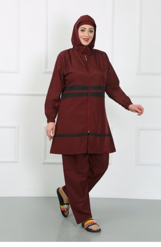 Akbeniz Plus Size Hijab-badpak Claret Red 44020 4626