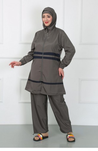 Akbeniz Plus Size Hijab-badpak Gerookt 44020 4629