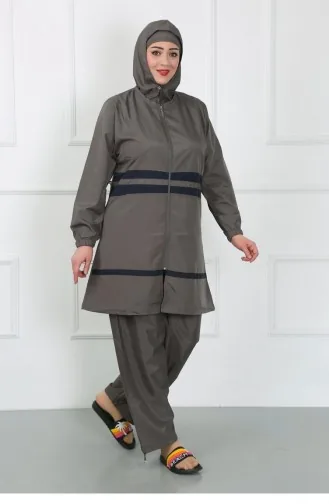 Akbeniz Hijab-Badeanzug In Übergröße Geräuchert 44020 4629
