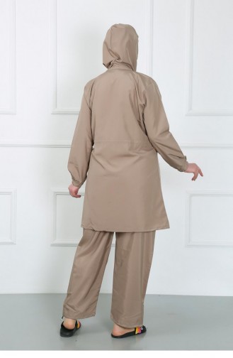 Akbeniz Hijab-Badeanzug In Übergröße Beige 44020 4631