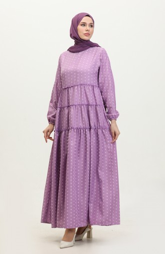 Patchwork Patterned Layered Dress 0371-01 Lilac 0371-01