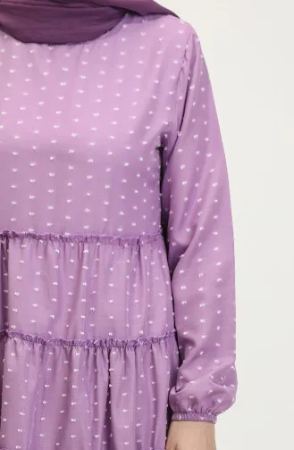 Patchwork Patterned Layered Dress 0371-01 Lilac 0371-01