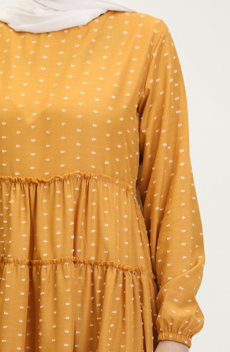 Patterned Layered Dress 0371-07 Mustard 0371-07