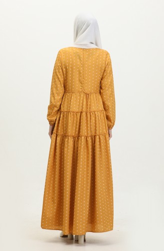 Patterned Layered Dress 0371-07 Mustard 0371-07