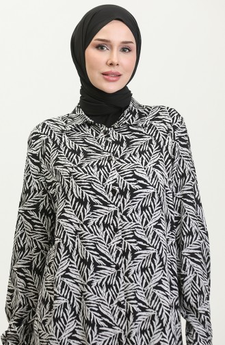 Tunique Chemise à Motifs Grande Taille 2022-01 Noir 2022-01