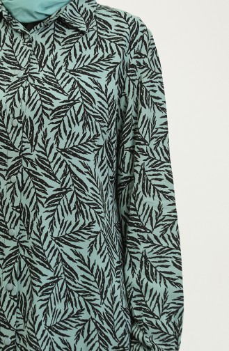 Tunique Chemise à Motifs Grande Taille 2022-02 Vert 2022-02