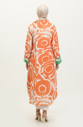 Large Size Patterned Tunic Orange K328 922