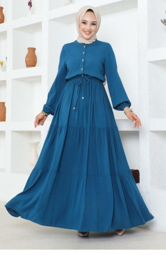 7102Sgs Waist Lace Viscose Dress Oil 16955