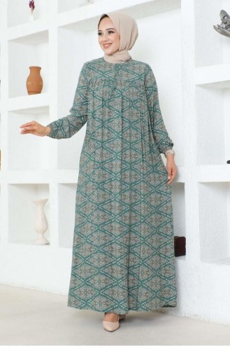 7101Sgs Robe Viscose Dress Green 16964