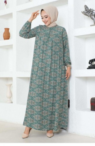 7101Sgs Robe Viscose Dress Green 16964