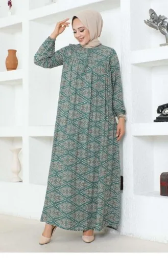 7101Sgs Robe Viskosekleid Grün 16964