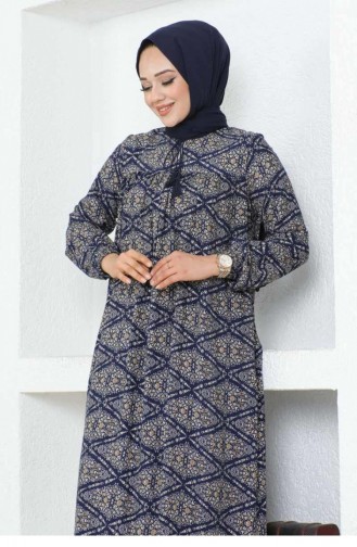 7101Sgs Robe Viscose Robe Bleu Marine 16967