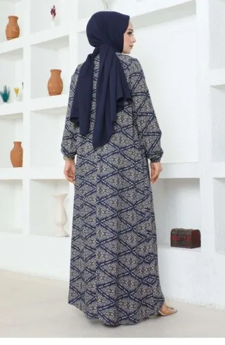 7101Sgs Robe Viskosekleid Marineblau 16967
