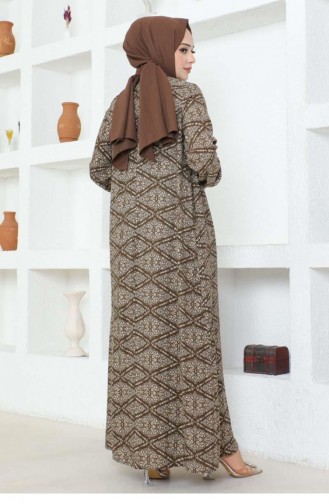 7101Sgs Robe Viscose Dress Khaki 16968