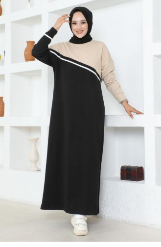2081Mg Stripe Detailed Sports Dress Black 16975