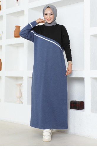 2081Mg Stripe Detailed Sports Dress Indigo 16977