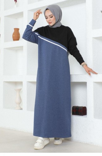 2081Mg Stripe Detailed Sports Dress Indigo 16977