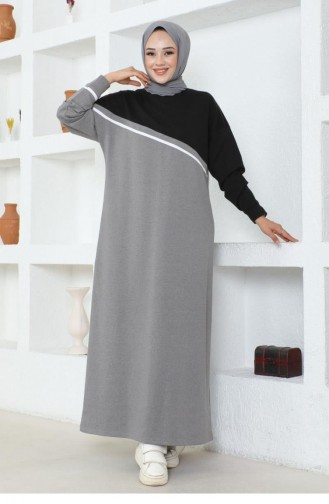 2081Mg Stripe Detailed Sports Dress Gray 16978