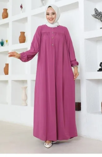 7103Sgs فستان فيسكوز بنصف أزرار 16991