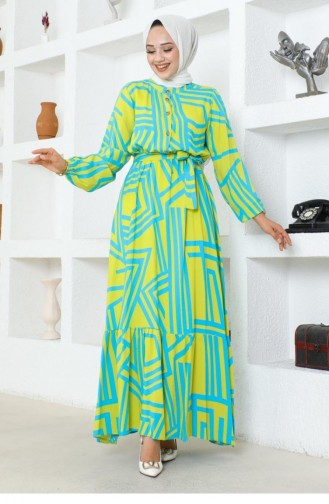 7107Sgs Robe En Viscose Rayée Acide 17002