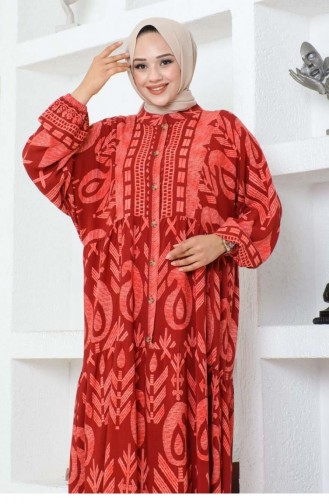 7105Sgs Kleid Aus Viskose Mit Ethnischem Muster 17014