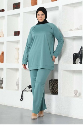 Embroidered Shoulders Tracksuit Set 2025-02 Mint Green 2025-02