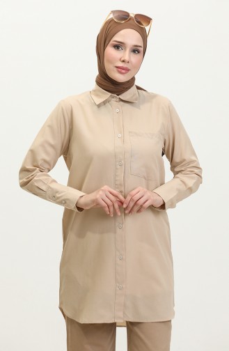 Buttoned Tunic 4820-01 Beige 4820-01
