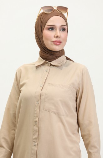 Buttoned Tunic 4820-01 Beige 4820-01