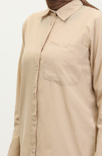 Düğmeli Tunik 4820-01 Bej